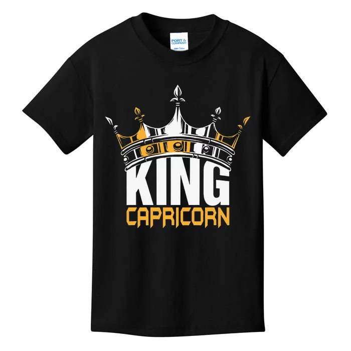 King Capricorn Birthday Zodiac Costume Funny Bday Gift Kids T-Shirt