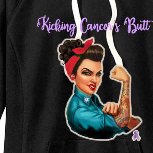 Kicking Cancers Butt Cancer Patients Cool Gift Women's Fleece Hoodie