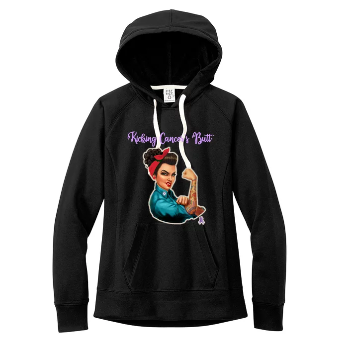 Kicking Cancers Butt Cancer Patients Cool Gift Women's Fleece Hoodie