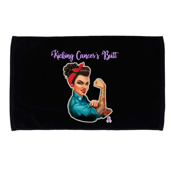 Kicking Cancers Butt Cancer Patients Cool Gift Microfiber Hand Towel