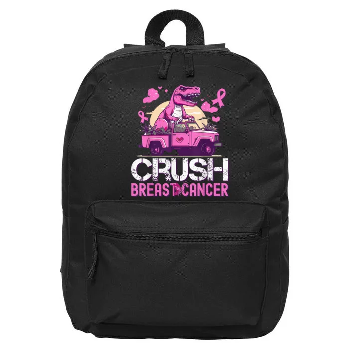 Kid Crush Breast Cancer Awareness Monster Truck Toddler Boy 16 in Basic Backpack