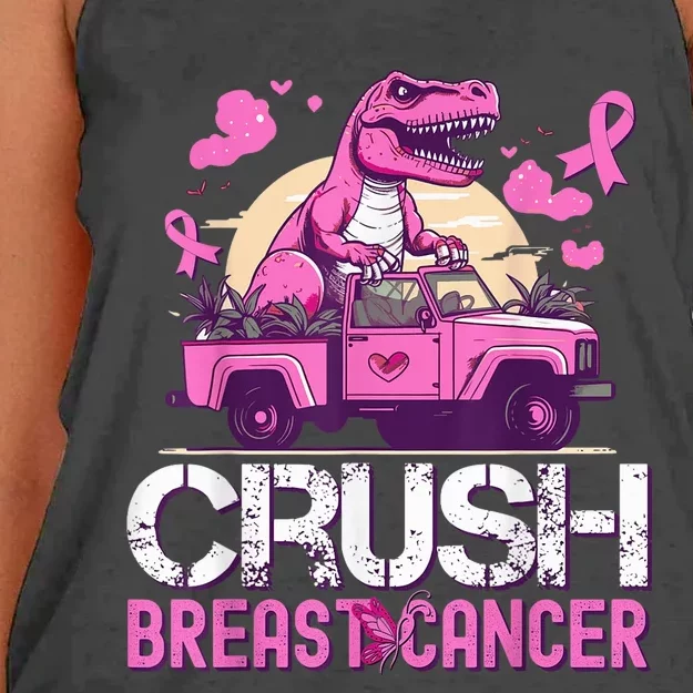 Kid Crush Breast Cancer Awareness Monster Truck Toddler Boy Women's Knotted Racerback Tank