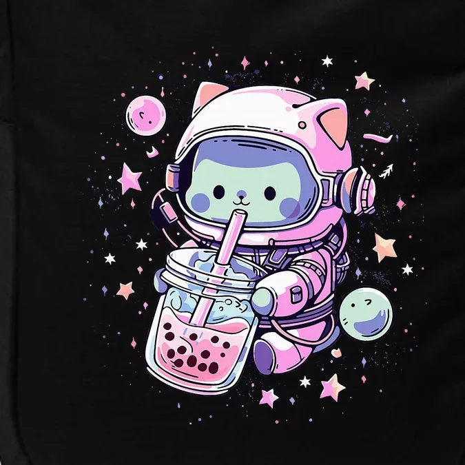 Kawaii Cat Bubble Boba Tea In Space Astronaut Anime Impact Tech Backpack