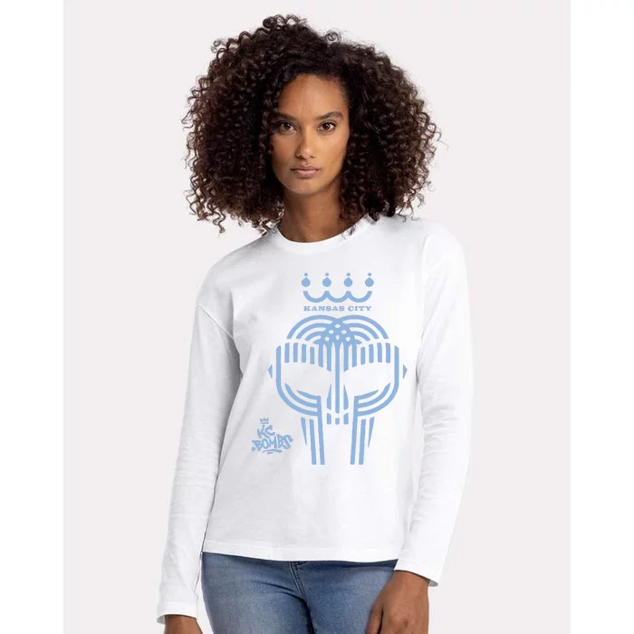 Kansas City Bombs Doom Mask Womens Cotton Relaxed Long Sleeve T-Shirt