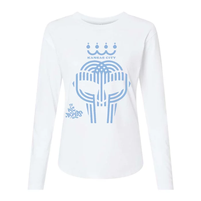 Kansas City Bombs Doom Mask Womens Cotton Relaxed Long Sleeve T-Shirt