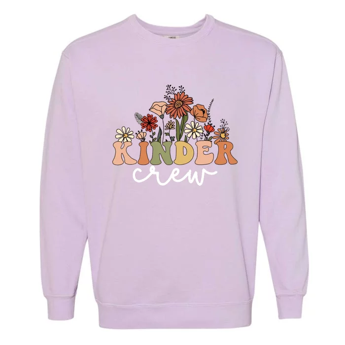 Kinder Crew Back To School Kindergarten Teacher Kinder Garten Garment-Dyed Sweatshirt