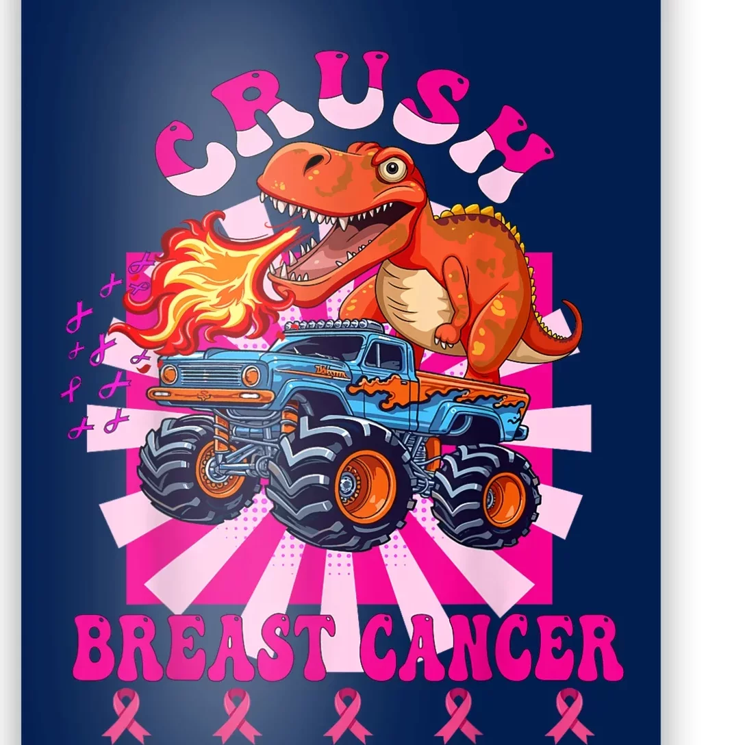 Kids Crush Breast Cancer Awareness Monster Truck Boy Poster