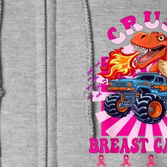 Kids Crush Breast Cancer Awareness Monster Truck Boy Full Zip Hoodie