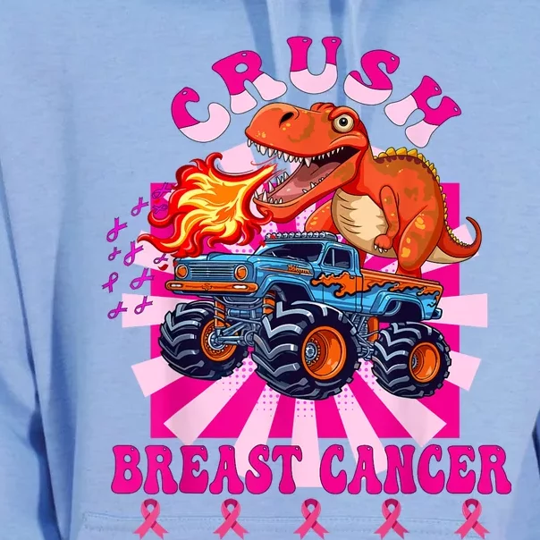 Kids Crush Breast Cancer Awareness Monster Truck Boy Unisex Surf Hoodie