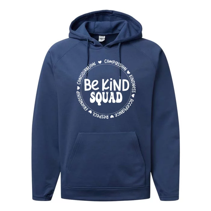 Kids Children Be Kind Squad We Wear Orange For Unity Day Performance Fleece Hoodie