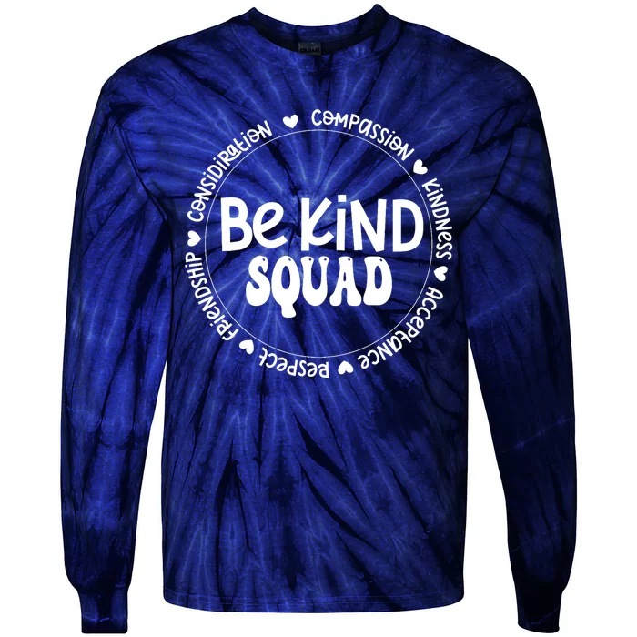 Kids Children Be Kind Squad We Wear Orange For Unity Day Tie-Dye Long Sleeve Shirt