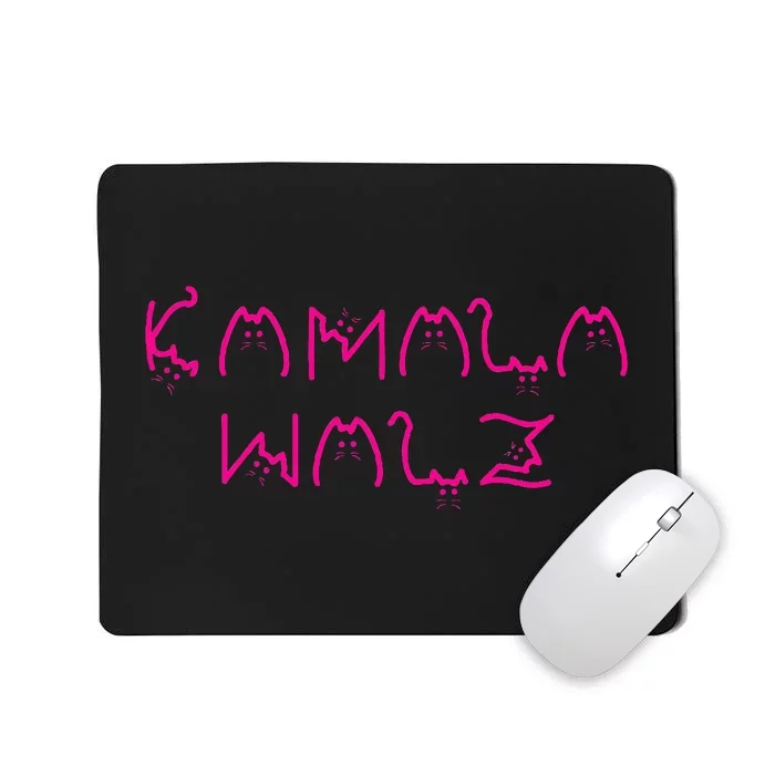 Kamala Cute Cat Letters Vote Kamala Walz 2024 Mousepad