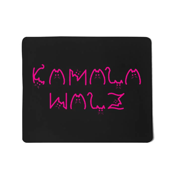 Kamala Cute Cat Letters Vote Kamala Walz 2024 Mousepad