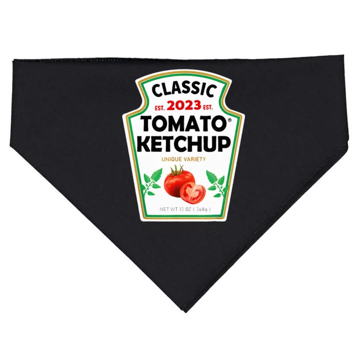 Ketchup Costume Condiments Couples Group Halloween Costume USA-Made Doggie Bandana