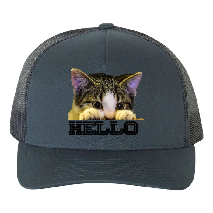 Kitten Cute Cat Print Yupoong Adult 5-Panel Trucker Hat