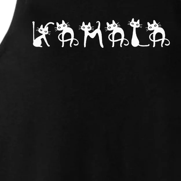 Kamala Cat Cute Cat Shaped Font Letters Subtle Comma La Ladies Tri-Blend Wicking Tank