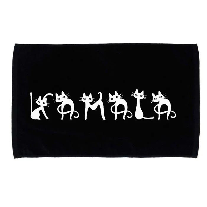 Kamala Cat Cute Cat Shaped Font Letters Subtle Comma La Microfiber Hand Towel