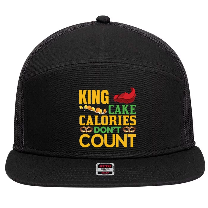 King Cake Calorie Don't Count 7 Panel Mesh Trucker Snapback Hat