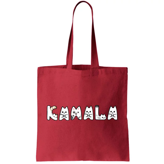 Kamala Cute Cat Lettering Alphabet Cat Lady Support Harris Tote Bag