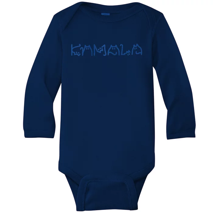 Kamala Cute Cat Typography Raglan Baby Long Sleeve Bodysuit