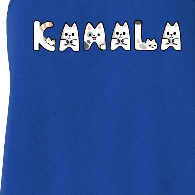 Kamala Cute Cat Lettering Alphabet Cat Lady Support Harris Women's Racerback Tank