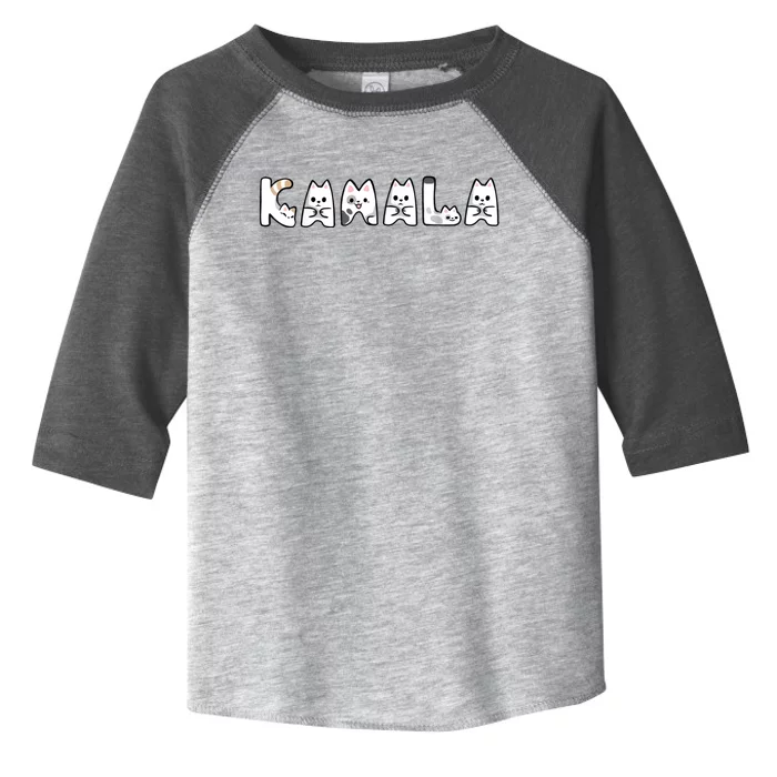 Kamala Cute Cat Lettering Alphabet Cat Lady Support Harris Toddler Fine Jersey T-Shirt