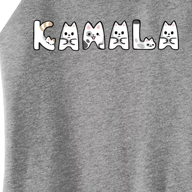 Kamala Cute Cat Lettering Alphabet Cat Lady Support Harris Women’s Perfect Tri Rocker Tank