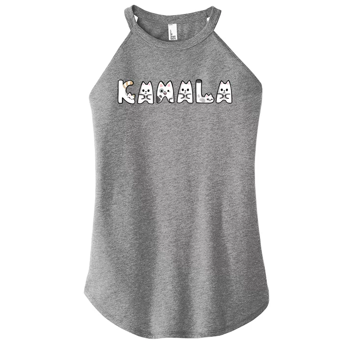 Kamala Cute Cat Lettering Alphabet Cat Lady Support Harris Women’s Perfect Tri Rocker Tank