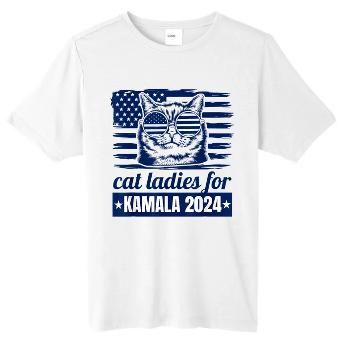 Kamala Childless Cat Lady 2024 Feminine Women Voting Funny ChromaSoft Performance T-Shirt