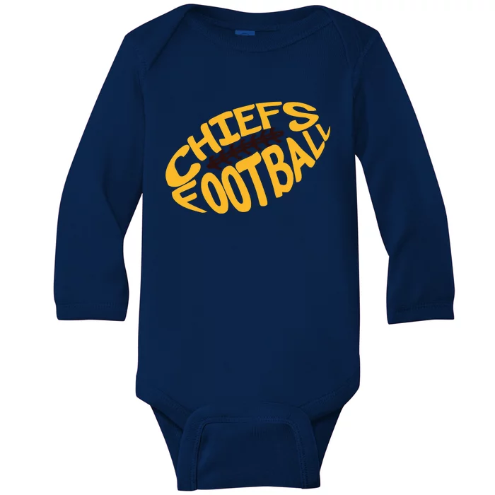 Kansas City Cool Football Chiefs Logo Baby Long Sleeve Bodysuit