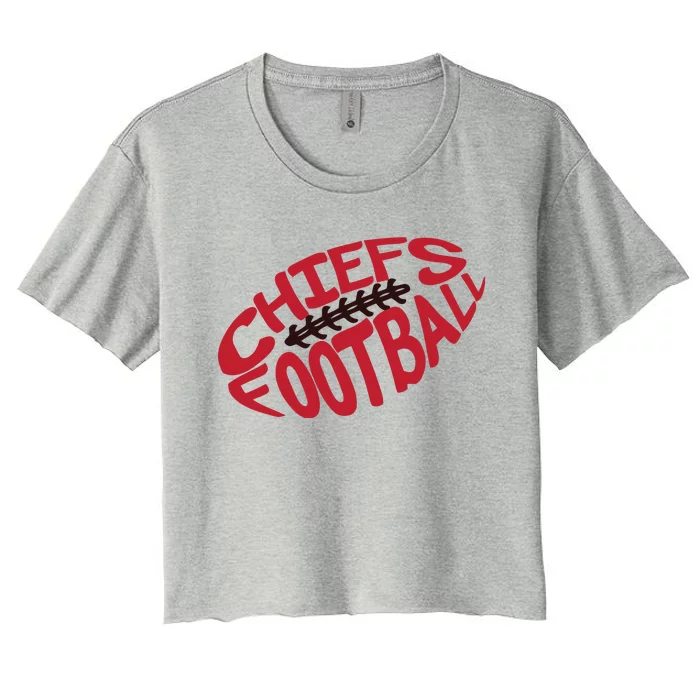 Kansas City Cool Football Chiefs Logo Women's Crop Top Tee