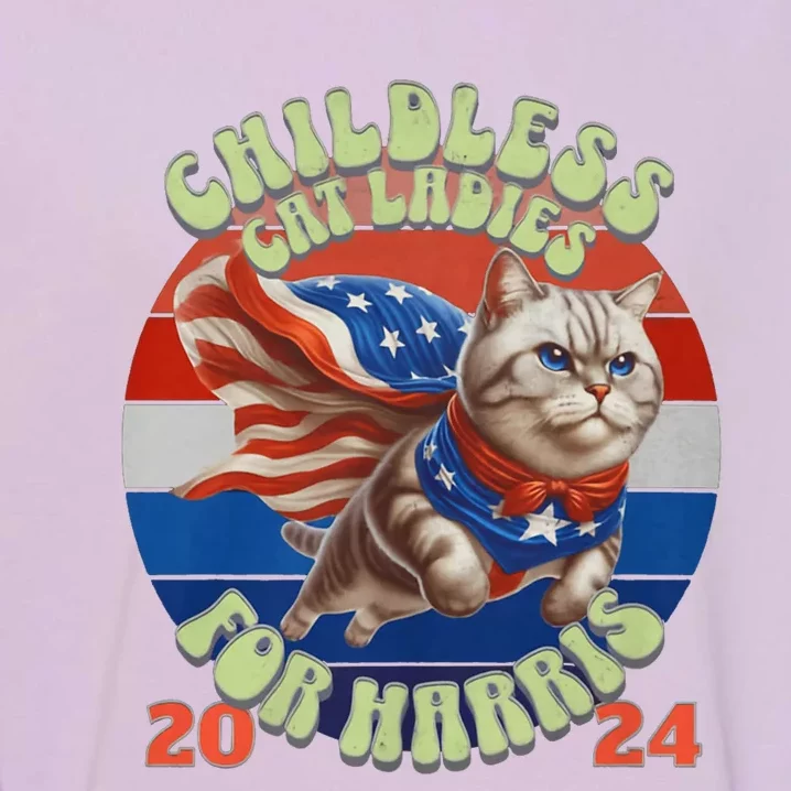 Kamala Childless Cat Ladies For Harris 2024 Garment-Dyed Sweatshirt