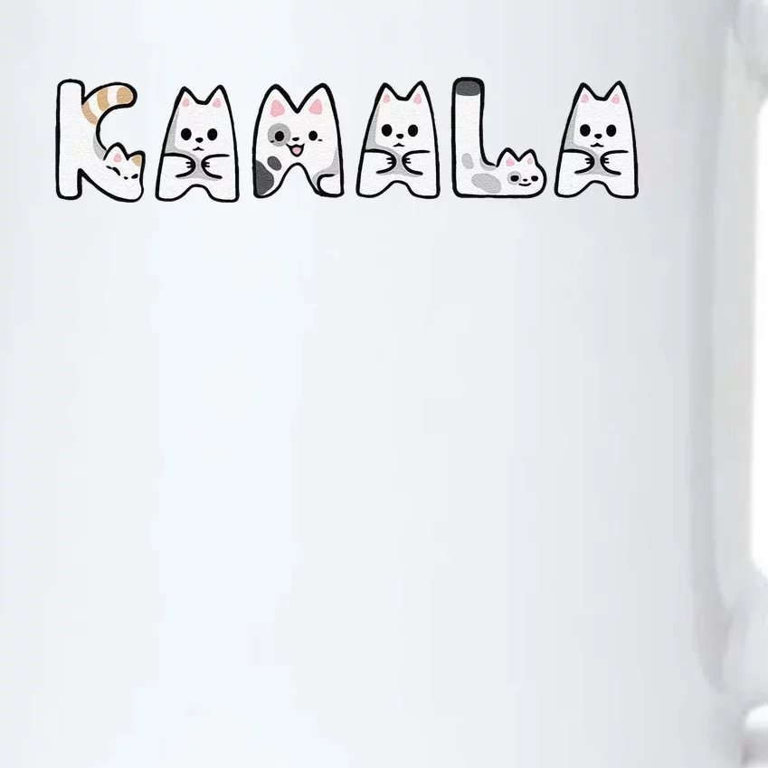 Kamala Cute Cat Lettering Alphabet Cat Lady Support Harris Gift Black Color Changing Mug