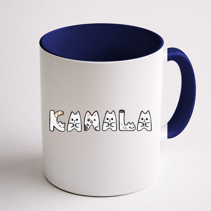 Kamala Cute Cat Lettering Alphabet Cat Lady Support Harris Gift Front & Back Coffee Mug