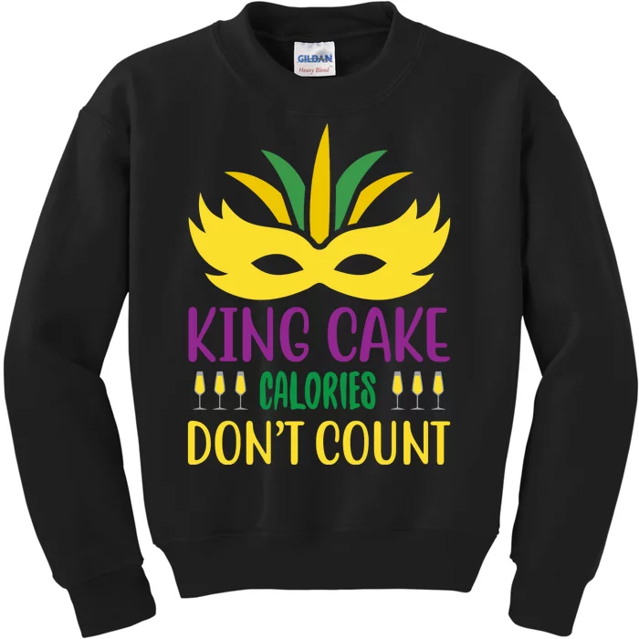 King Cake Calories Don't Count Kids Sweatshirt