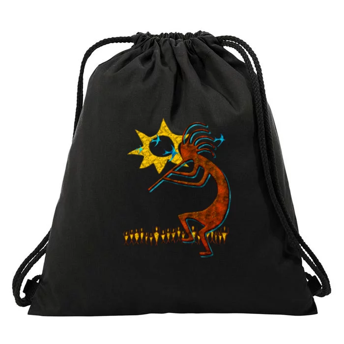 Kokopelli Concert Cool Fashion Native American Drawstring Bag