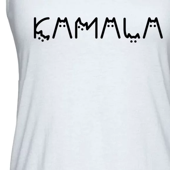 Kamala Cat Cat Shaped Font Letters Subtle Comma La Cute Ladies Essential Flowy Tank