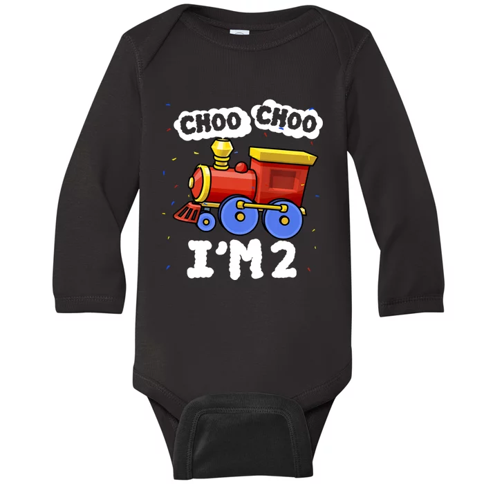 Kids Choo Choo Im 2 Train 2nd Birthday Decoration Party Baby Long Sleeve Bodysuit