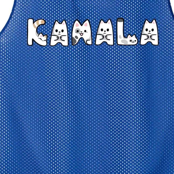 Kamala Cute Cat Lettering Alphabet Cat Lady Support Harris Mesh Reversible Basketball Jersey Tank