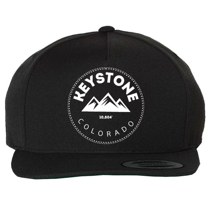 Keystone Colorado Co Mountain Town Funny Gift Elevated Skiing Wool Snapback Cap