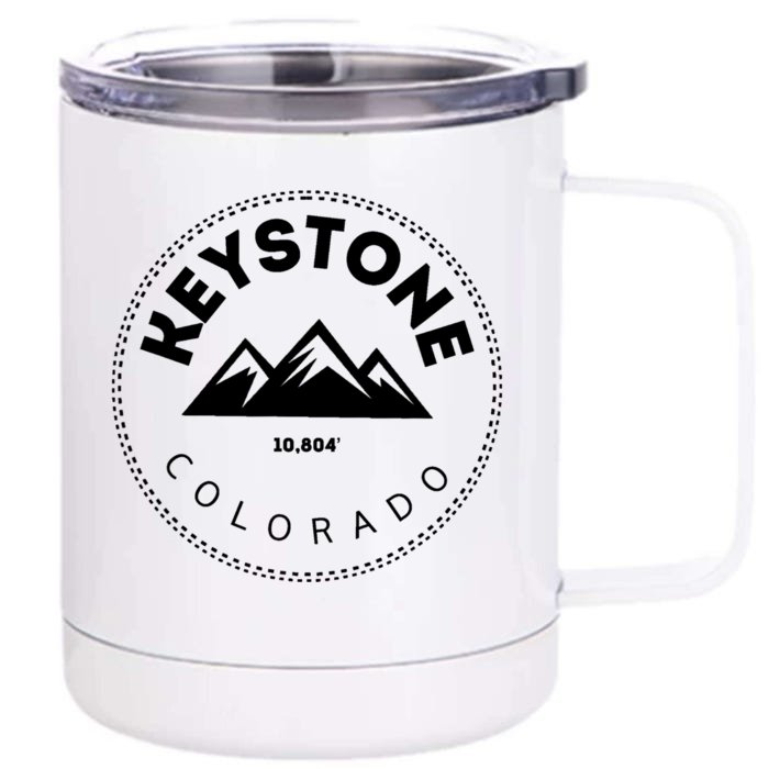 Keystone Colorado CO Mountain Town Funny Gift Elevated CO Skiing Gift Front & Back 12oz Stainless Steel Tumbler Cup