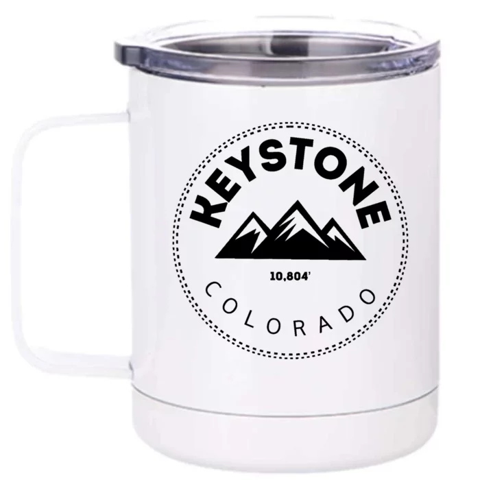 Keystone Colorado CO Mountain Town Funny Gift Elevated CO Skiing Gift Front & Back 12oz Stainless Steel Tumbler Cup