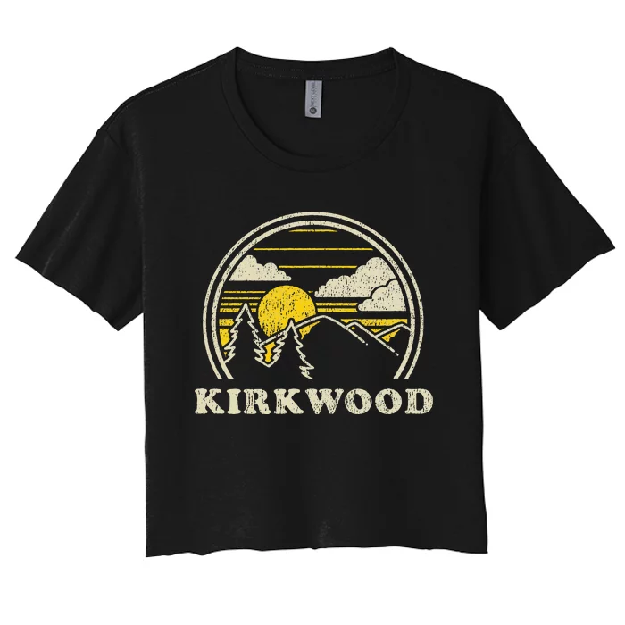 Kirkwood California Ca Vintage Hiking Mountains Women's Crop Top Tee