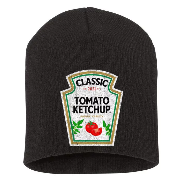 Ketchup Costume Condiments Couples Group Halloween Costume Short Acrylic Beanie