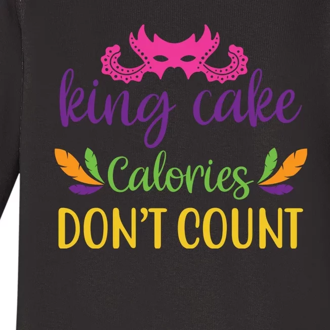 King Cake Calories Don't Count Baby Long Sleeve Bodysuit