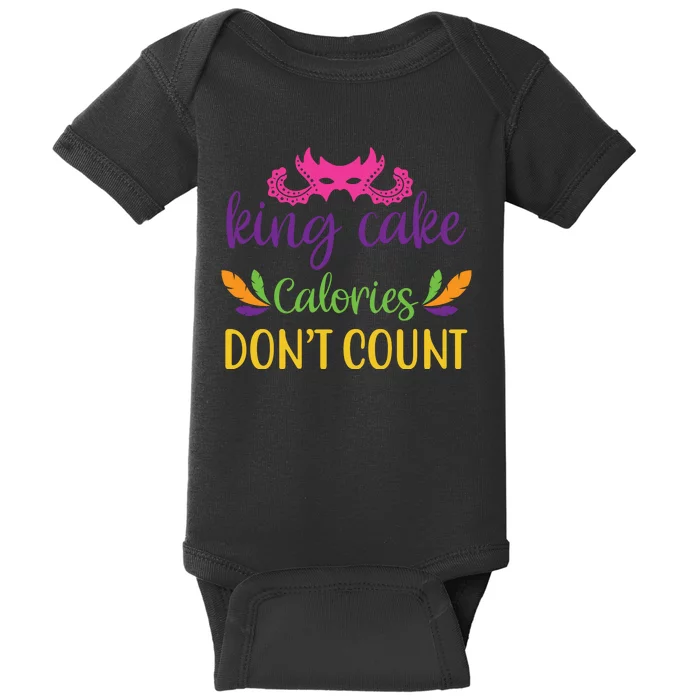 King Cake Calories Don't Count Baby Bodysuit