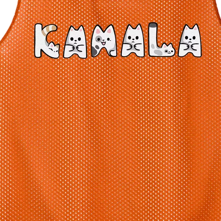 Kamala Cute Cat Lettering Alphabet Cat Lady Support Harris Mesh Reversible Basketball Jersey Tank