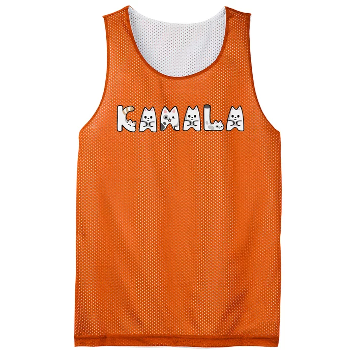 Kamala Cute Cat Lettering Alphabet Cat Lady Support Harris Mesh Reversible Basketball Jersey Tank