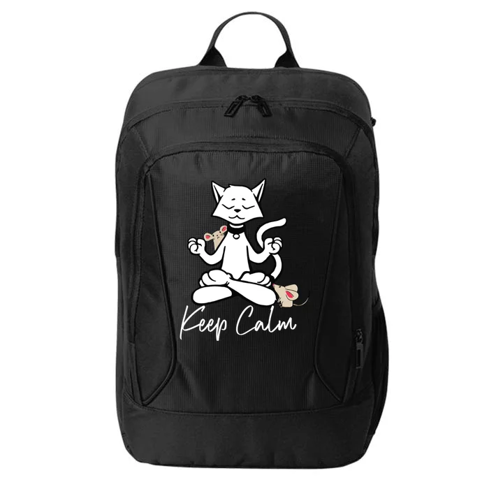 Keep Calm Do Yoga Cat Kitten Meditation Relaxation Gift City Backpack