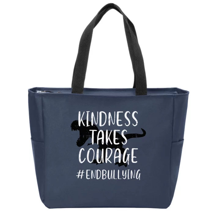 Kindness Courage Dino Unity Day Orange Anti Bullying Zip Tote Bag